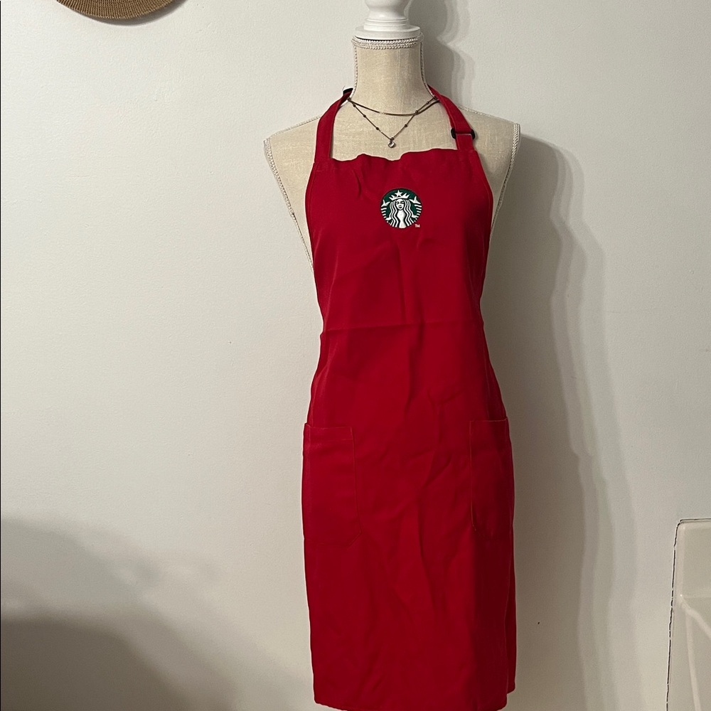 Starbucks Red Barista Apron with Logo Patch